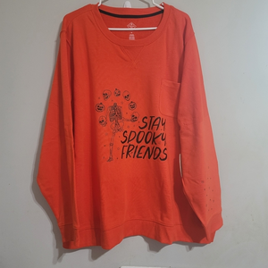 NWT Women's 1X Halloween Sweatshirt Skeleton‎ Spooky Season Stars Halloween